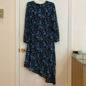Who What Wear long sleeve lined asymmetrical dress size small